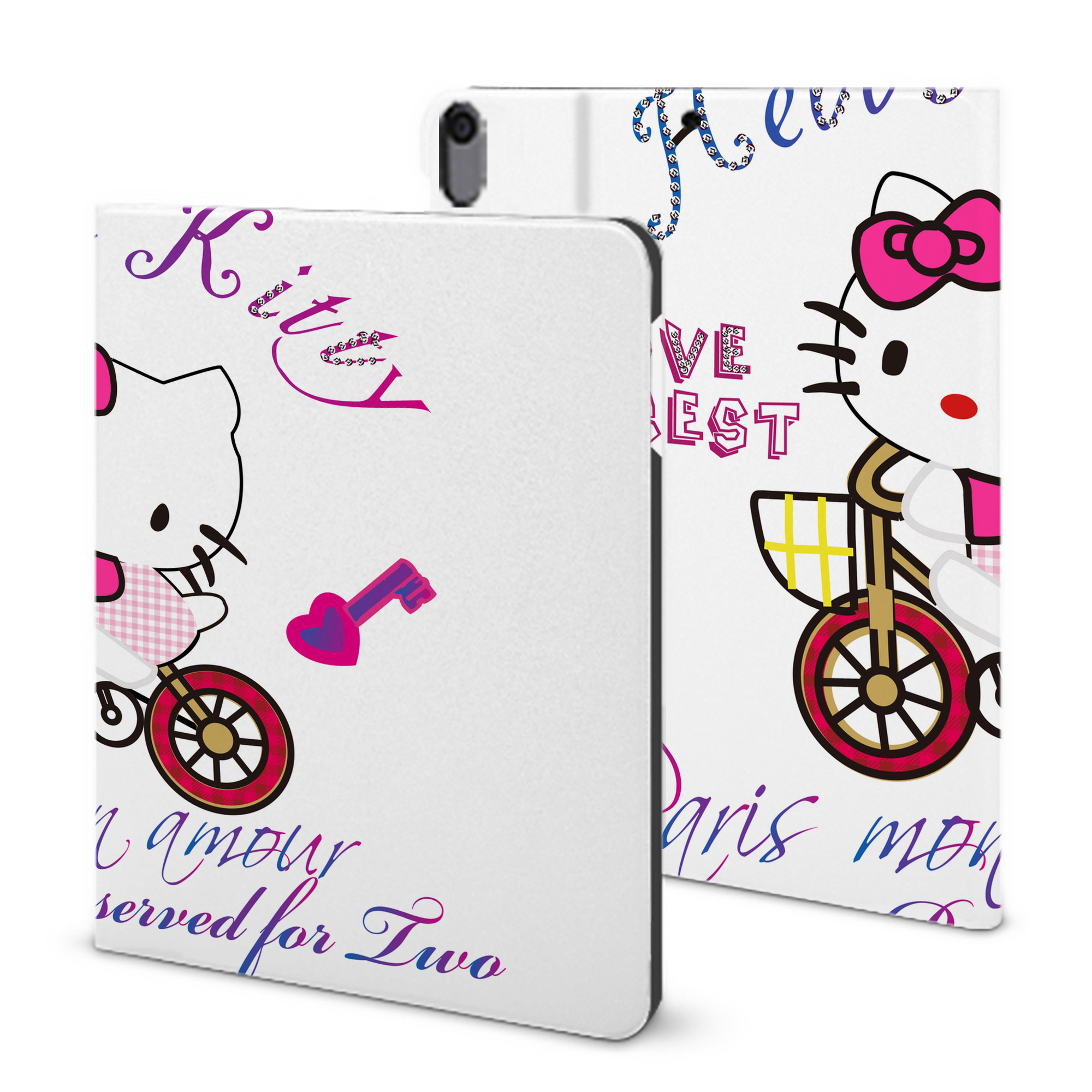 （画像用） Hello Kitty ハローキティ IPad ケース ブック型 PUレザー TPU 耐衝撃 軽量 薄型 ペン収納なし 全面保護 IPad 各モデル対応